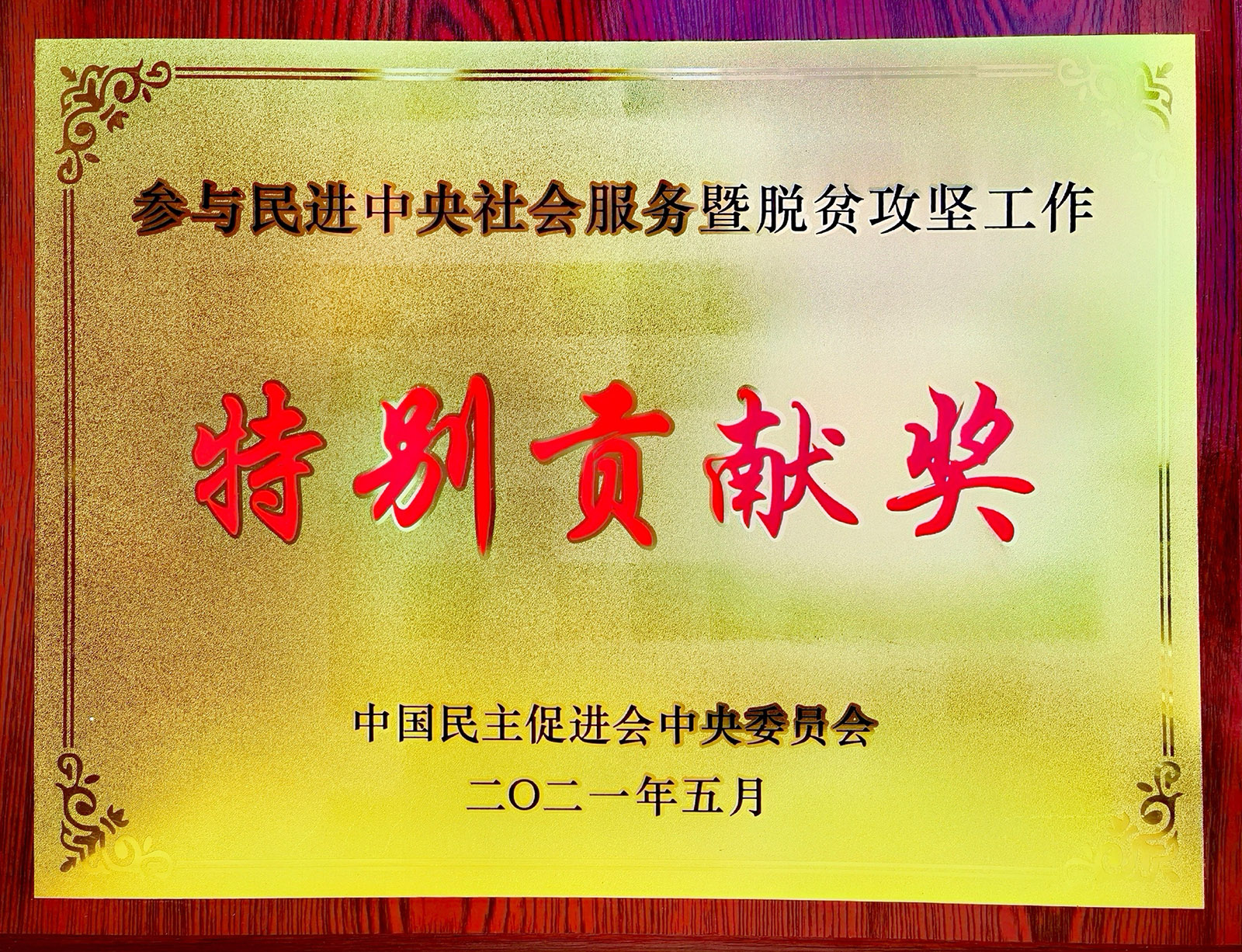 Z6官网股份荣获参加民进中央社会服务暨脱贫攻坚工作出格贡献奖.jpg